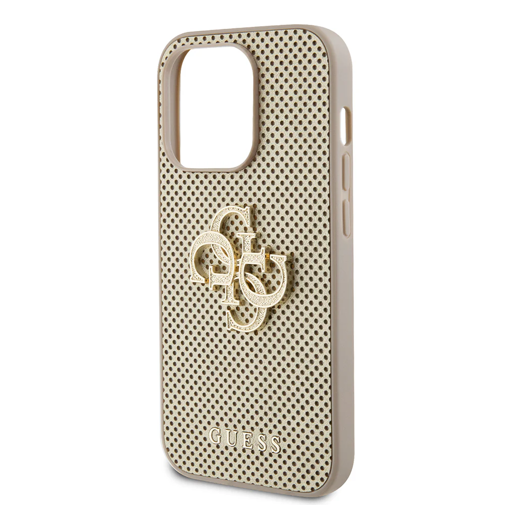 Case for Apple iPhone 15 Pro, Guess, Perforated 4G, Gold - Image 4