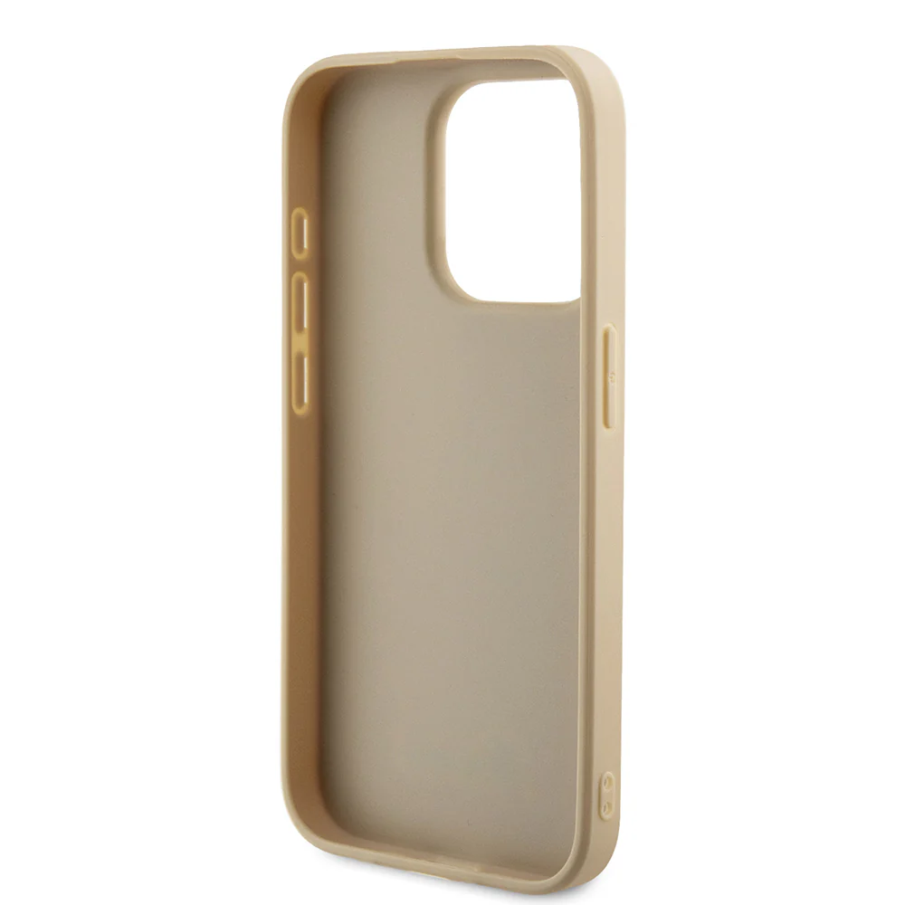 Case for Apple iPhone 15 Pro, Guess, Saffiano Iridescent Script, Gold - Image 6