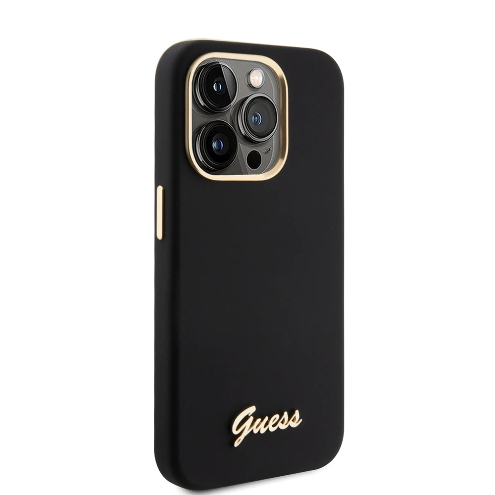 Case for Apple iPhone 15 Pro, Guess, Script Metal Logo & Frame, Black - Image 4