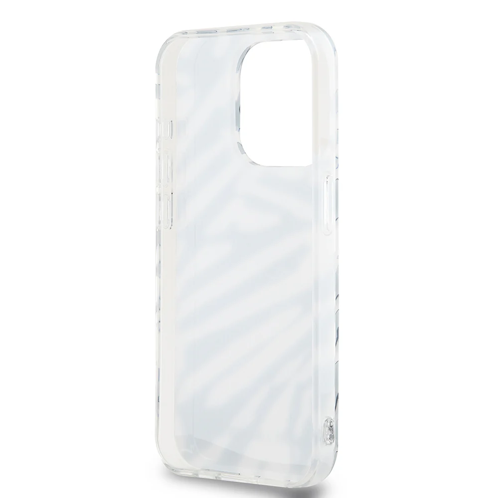 Case for Apple iPhone 15 Pro, Karl Lagerfeld, IML Luxury Zebra Pattern with Strap, Black - Image 6
