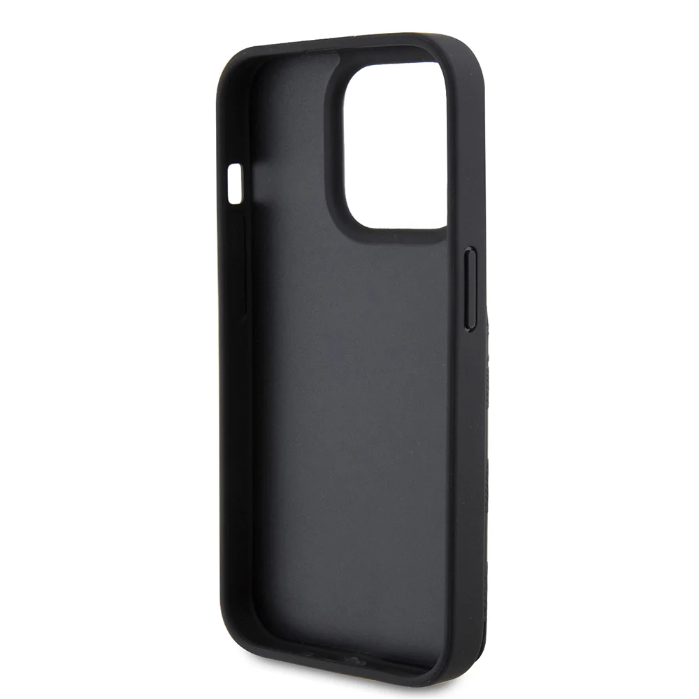 Case for Apple iPhone 15 Pro, Karl Lagerfeld, Saffiano Cardslots and Stand Monogram Choupette, Black - Image 8
