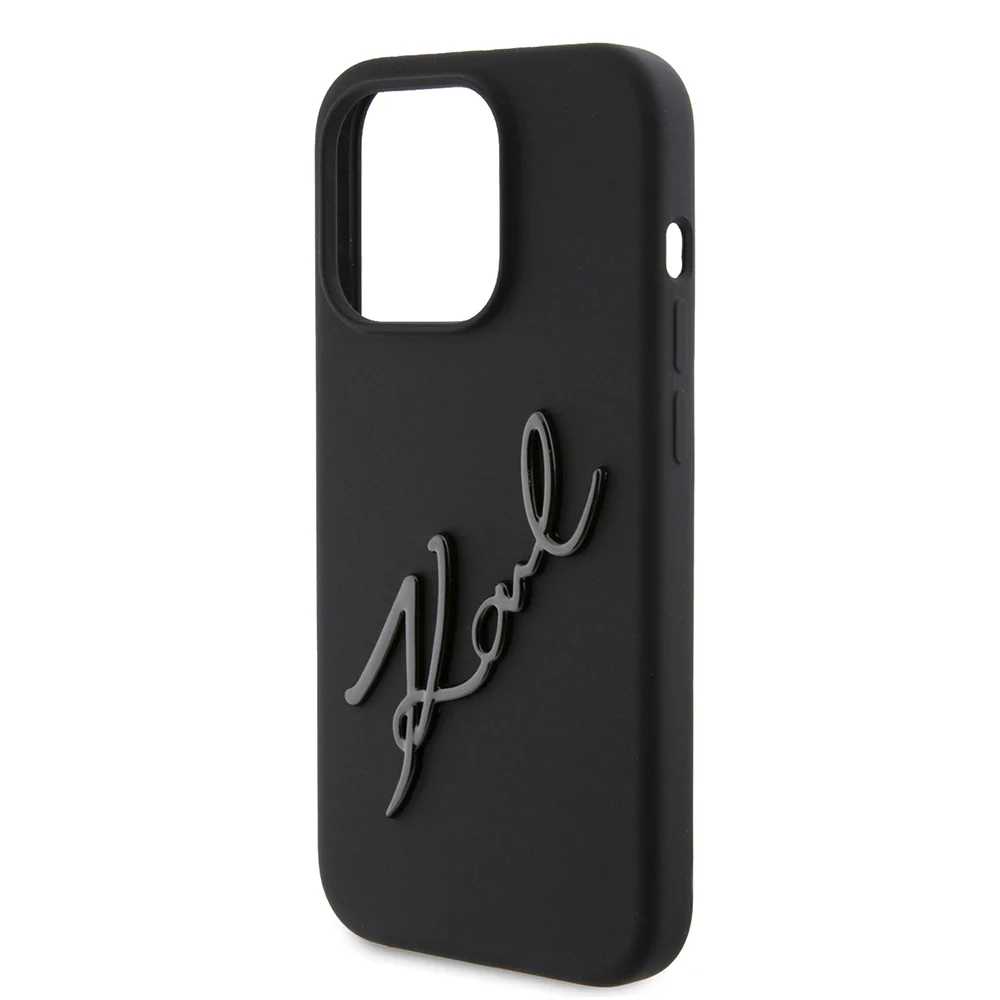 Case for Apple iPhone 15 Pro, Karl Lagerfeld, Silicone Karl Script, Black - Image 6