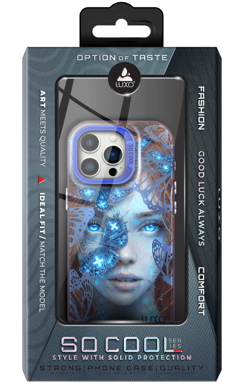 Case for Apple iPhone 15 Pro, LUXO So CooL, ArcadiA Butterfly Girl, Multicolor - Image 3