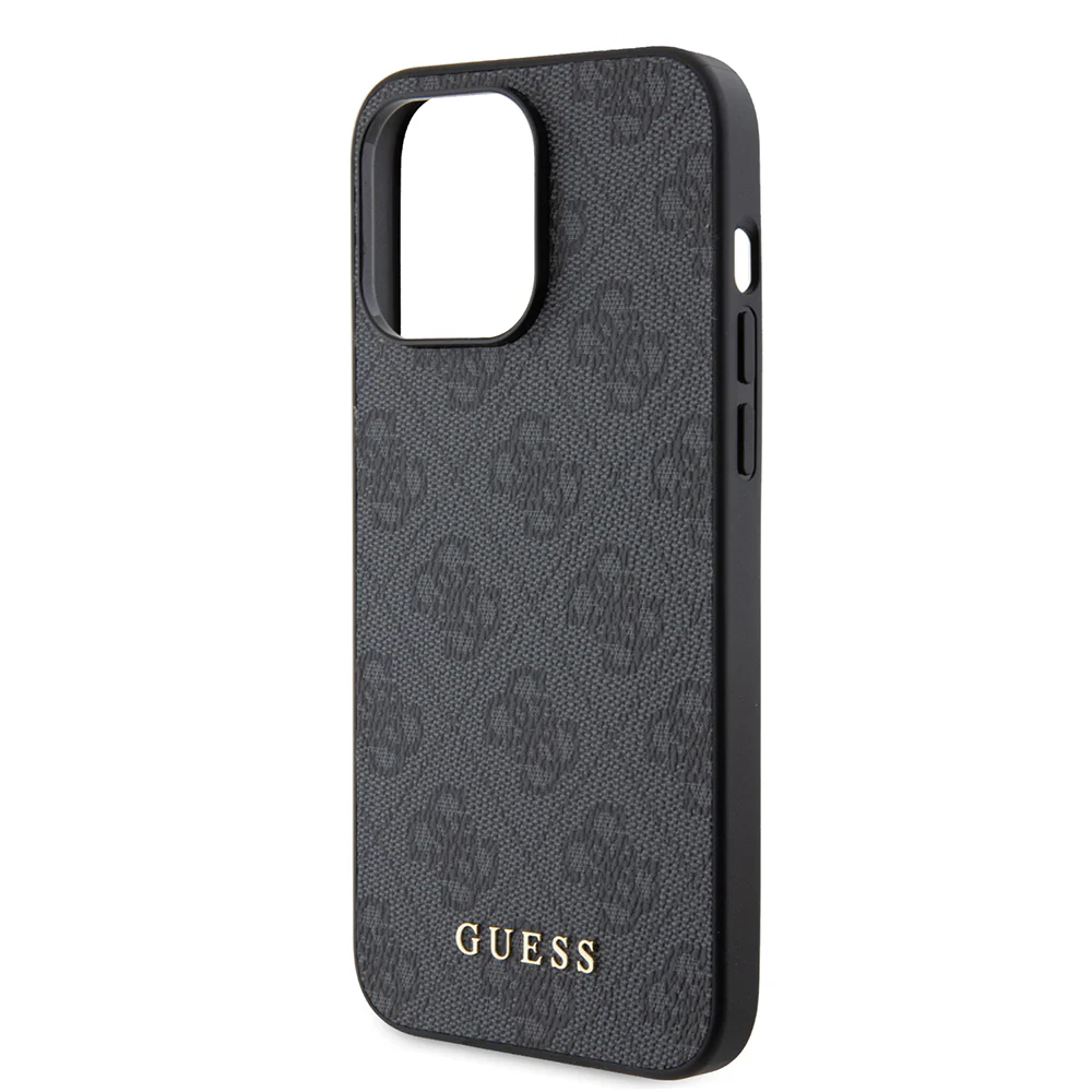 Case for Apple iPhone 15 Pro Max, Guess, 4G Metal Gold Logo, Grey - Image 4