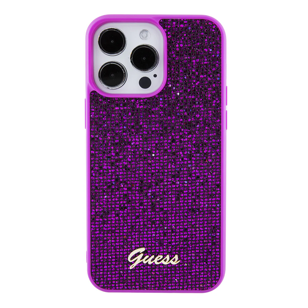 Case for Apple iPhone 15 Pro Max, Guess, Disco Metal Script, Fuchsia - Image 3