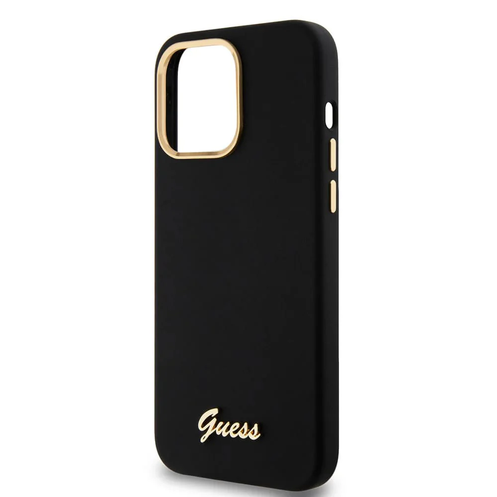 Case for Apple iPhone 15 Pro Max, Guess, Script Metal Logo & Frame, Black - Image 5