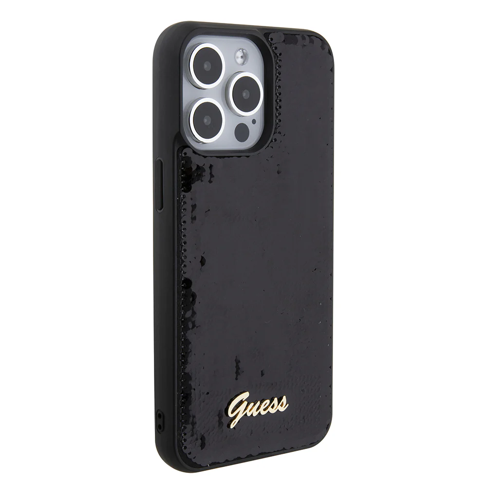 Case for Apple iPhone 15 Pro Max, Guess, Sequin Script Logo, Black - Image 4
