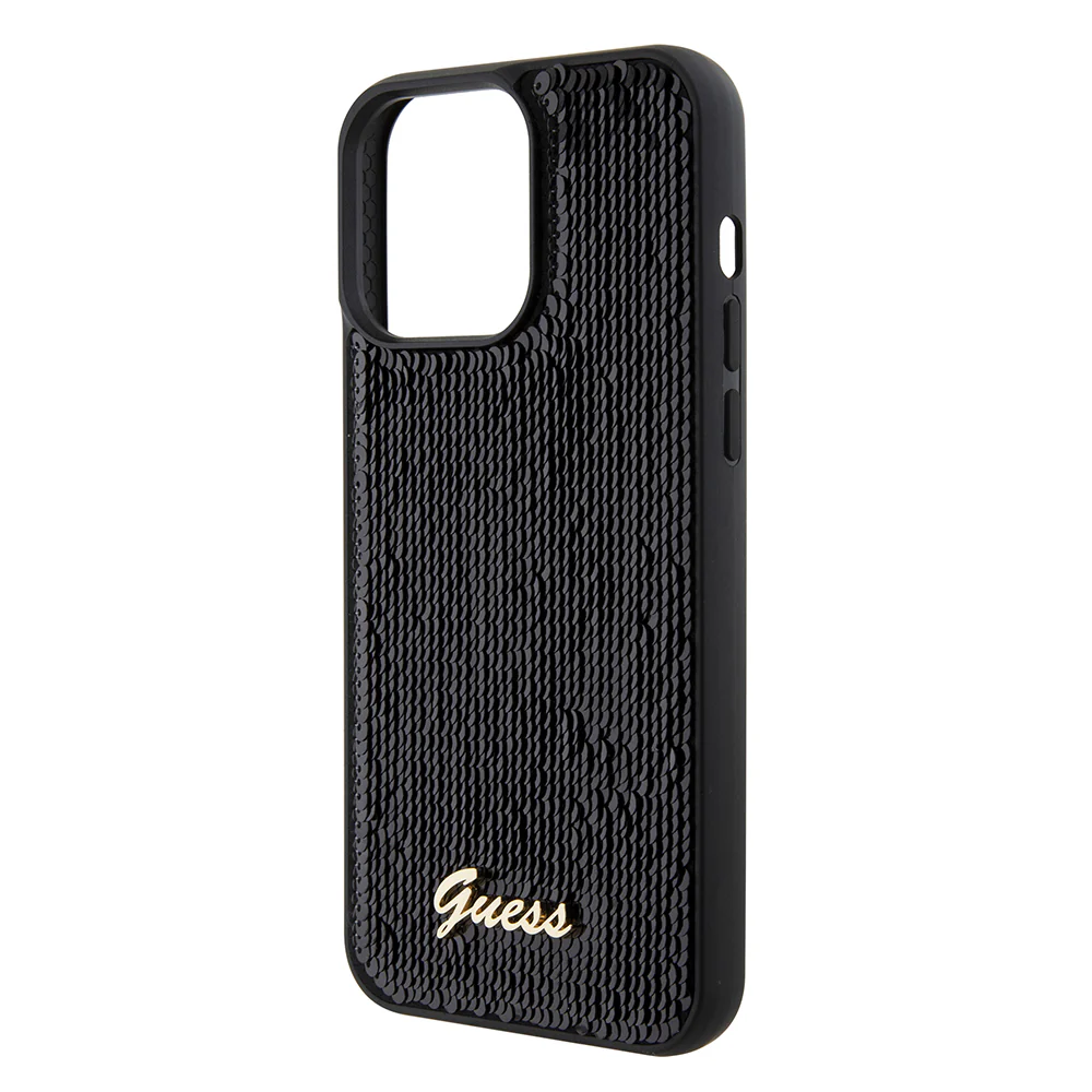 Case for Apple iPhone 15 Pro Max, Guess, Sequin Script Logo, Black - Image 5