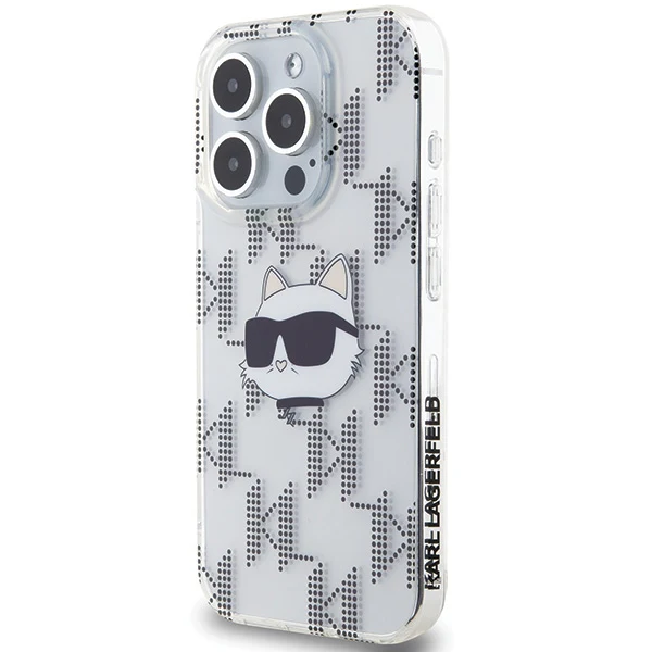 Case for Apple iPhone 15 Pro Max, Karl Lagerfeld, IML Electroplated Choupette Head, Transparent - Image 5