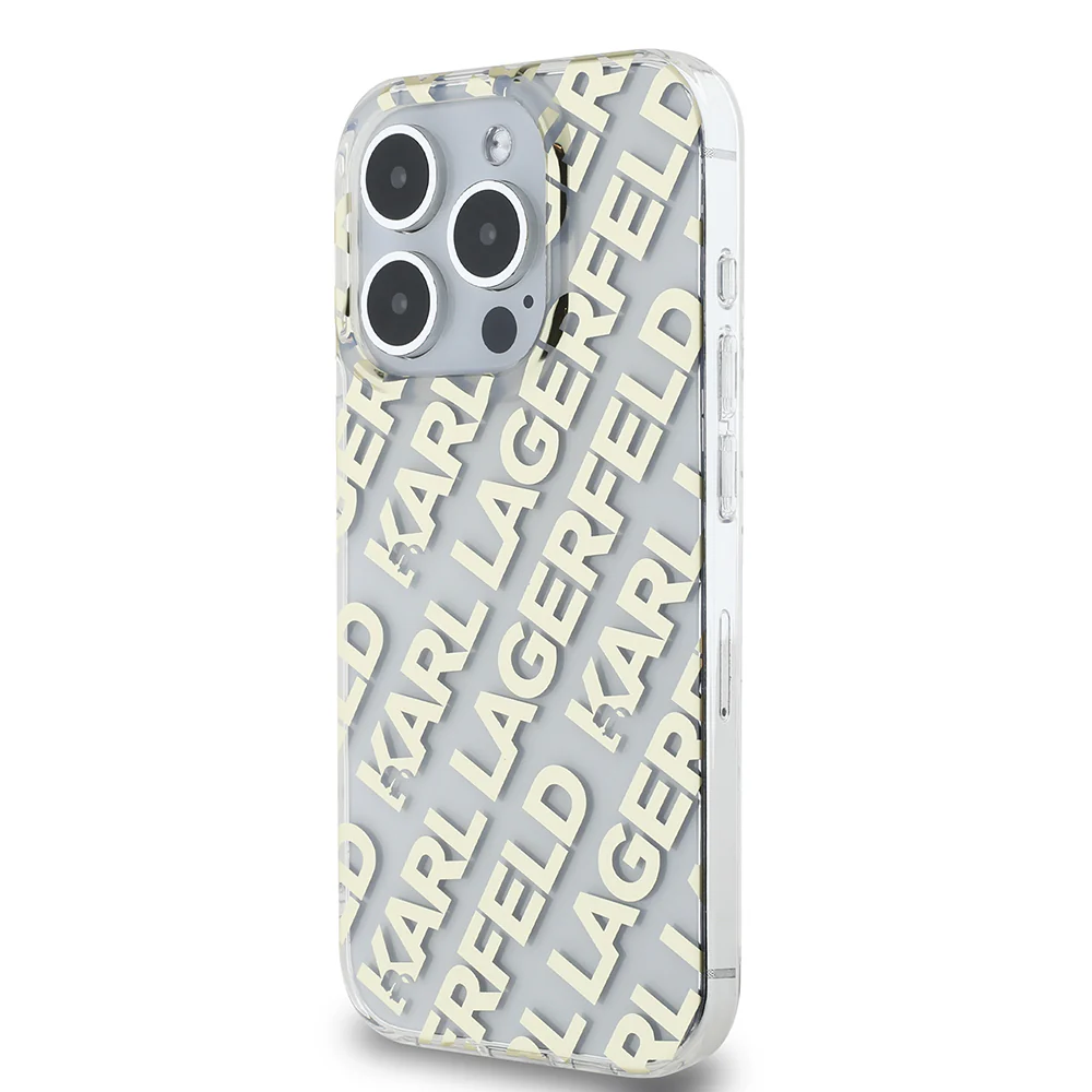 Case for Apple iPhone 15 Pro Max, Karl Lagerfeld, IML Luxury Gold Fullover Logo, Gold - Image 4
