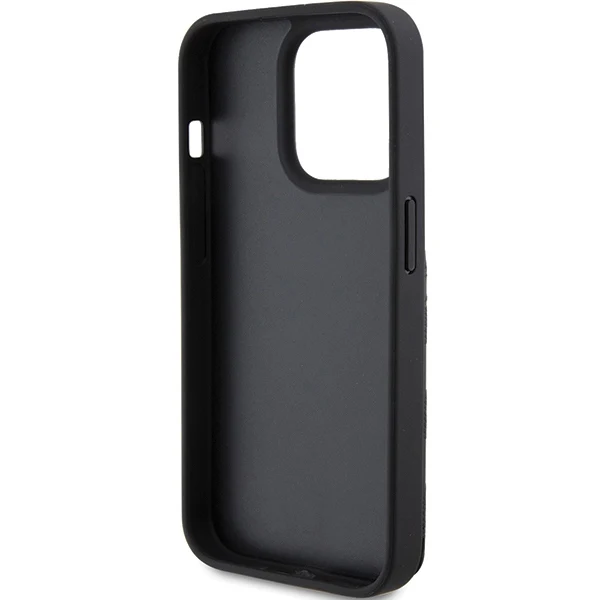 Case for Apple iPhone 15 Pro Max, Karl Lagerfeld, Saffiano Cardslots and Stand Monogram Ikonik Karl, Black - Image 6