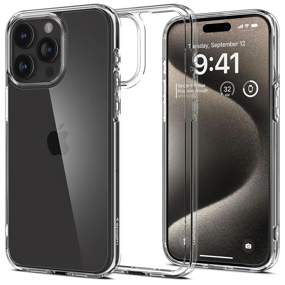Case for Apple iPhone 15 Pro Max, Spigen, Ultra Hybrid, Transparent ACS06565