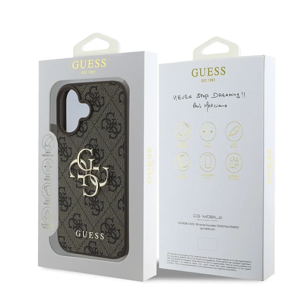 Case for Apple iPhone 16, Guess, 4G Big Logo, Brown - Image 7