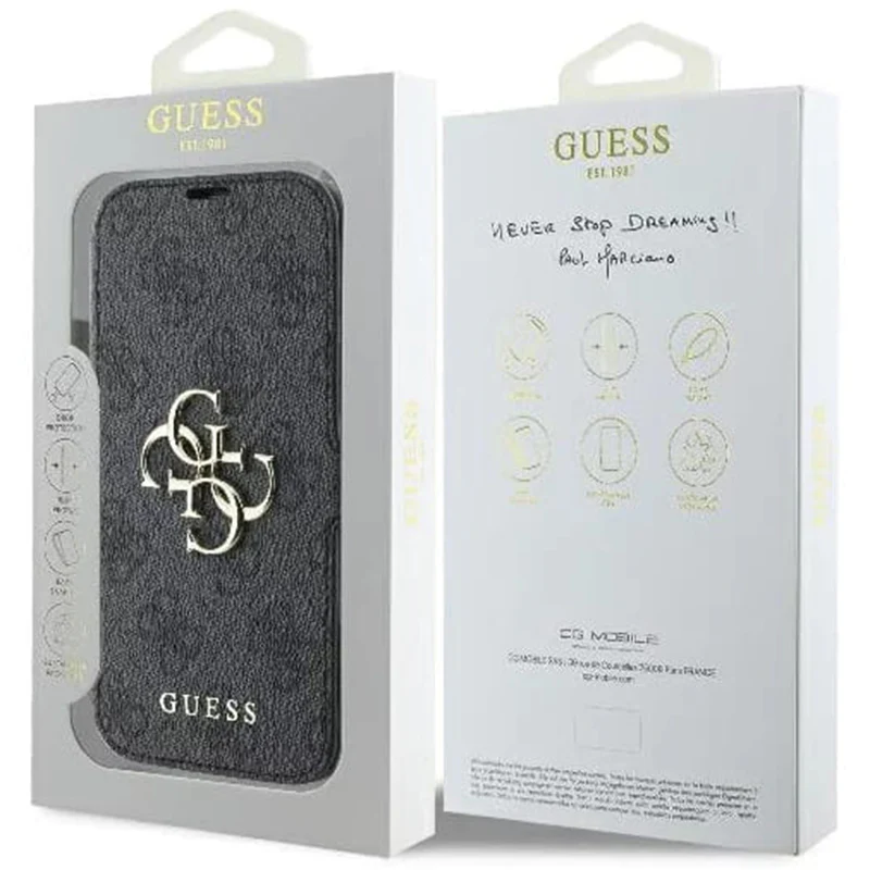 Case for Apple iPhone 16, Guess, 4G Book, Black - Image 7
