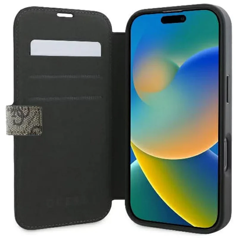 Case for Apple iPhone 16, Guess, 4G Book, Brown - Image 2