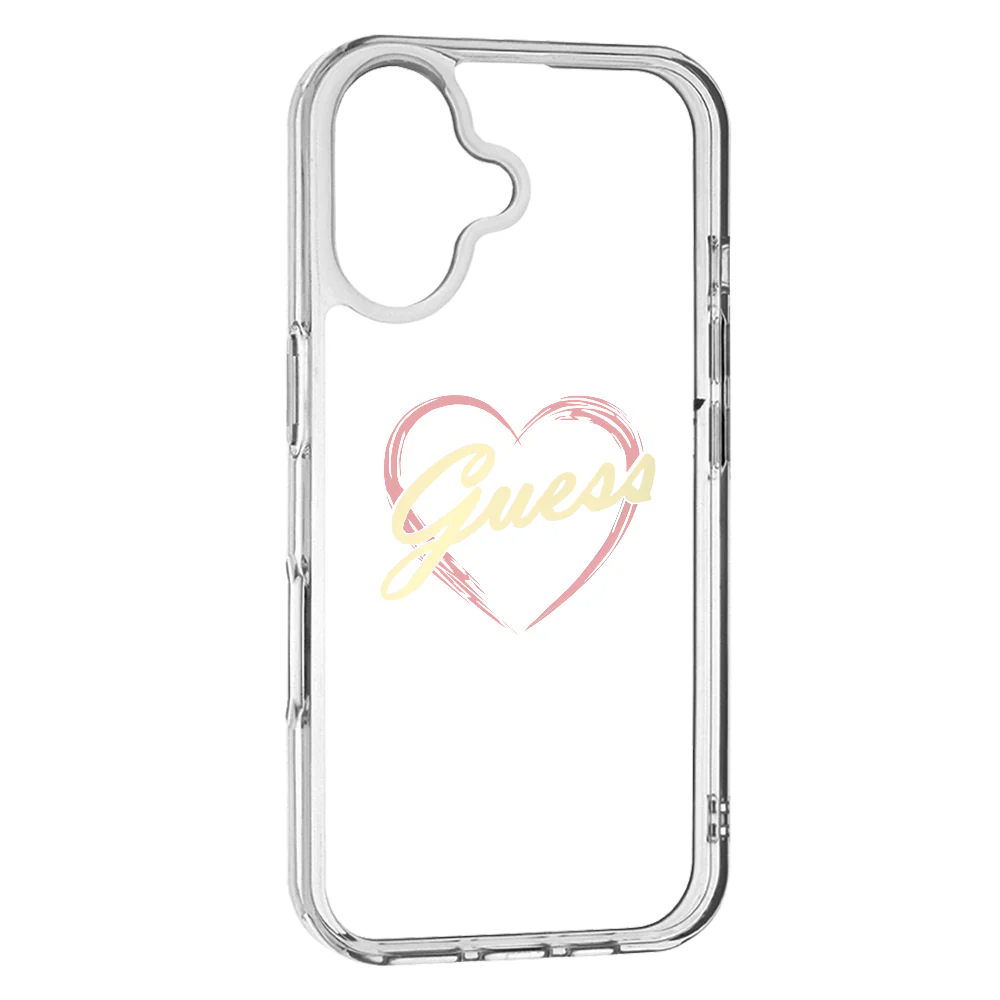Case for Apple iPhone 16, Guess, IML Heart, Transparent - Image 2