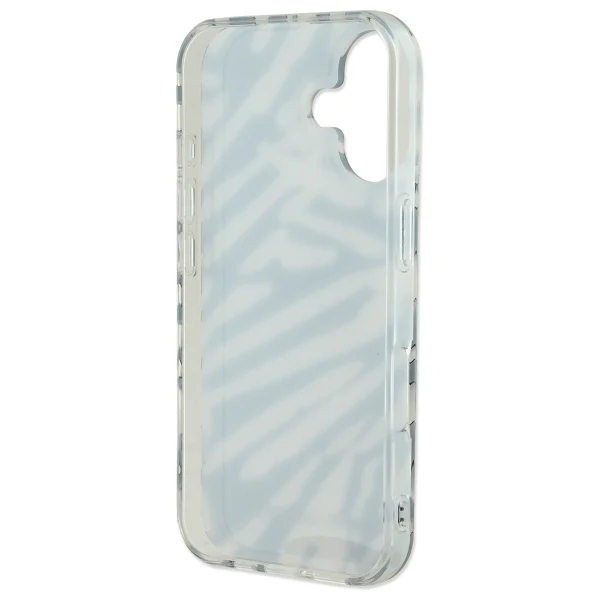 Case for Apple iPhone 16, Karl Lagerfeld, IML Luxury Zebra Pattern with Strap, Black - Image 5