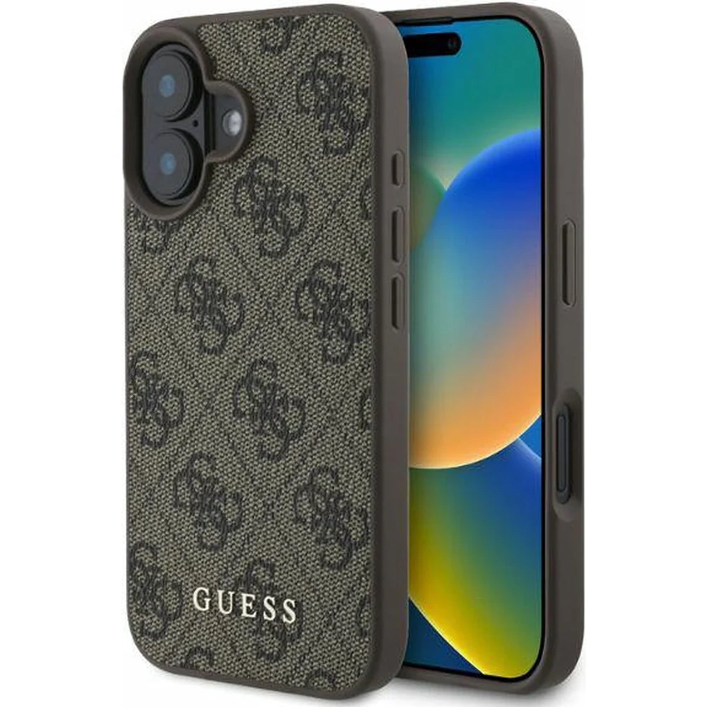 Case for Apple iPhone 16 Plus, Guess, 4G Classic, Brown