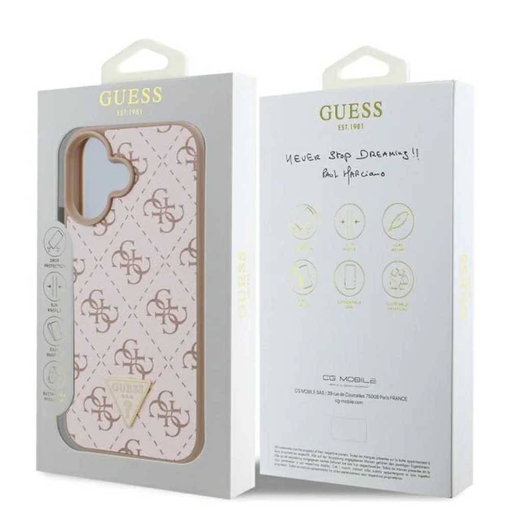 Case for Apple iPhone 16 Plus, Guess, 4G Triangle Logo, White - Image 7
