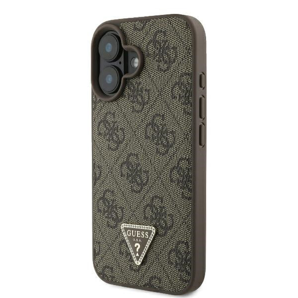 Case for Apple iPhone 16 Plus, Guess, 4G Triangle Strass, Brown - Image 4