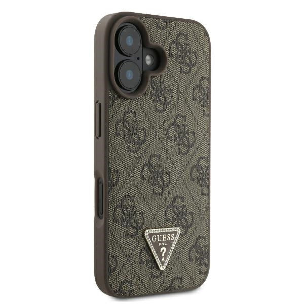 Case for Apple iPhone 16 Plus, Guess, 4G Triangle Strass, Brown - Image 5