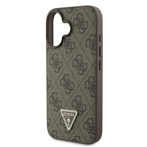 Case for Apple iPhone 16 Plus, Guess, 4G Triangle Strass, Brown - Image 6