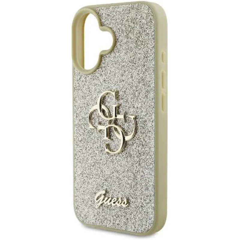 Case for Apple iPhone 16 Plus, Guess, Fixed Glitter Big 4G, Gold - Image 6
