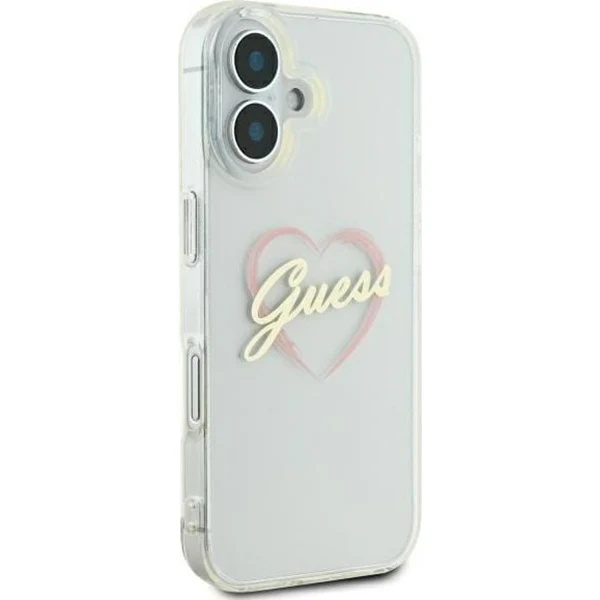 Case for Apple iPhone 16 Plus, Guess, IML Heart, Transparent - Image 4