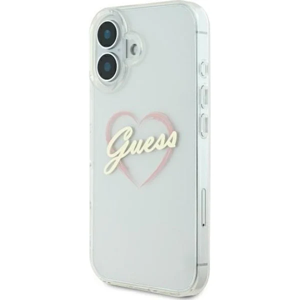 Case for Apple iPhone 16 Plus, Guess, IML Heart, Transparent - Image 5
