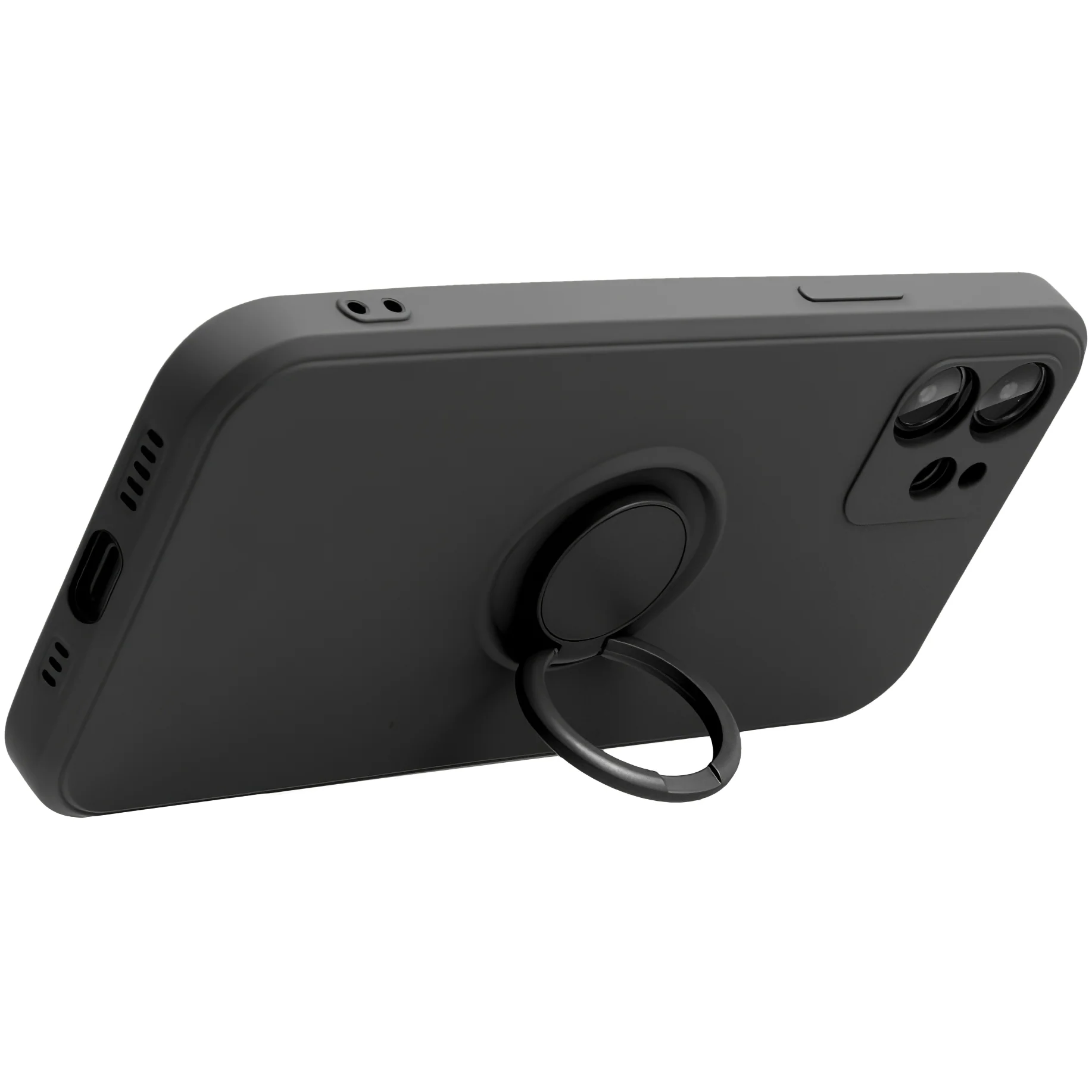 Case for Apple iPhone 16 Plus, OEM, Silicone Ring, Black - Image 2