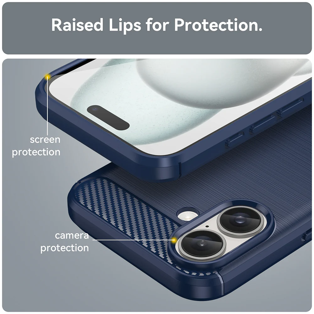 Case for Apple iPhone 16 Plus, Techsuit, Carbon, Blue - Image 2