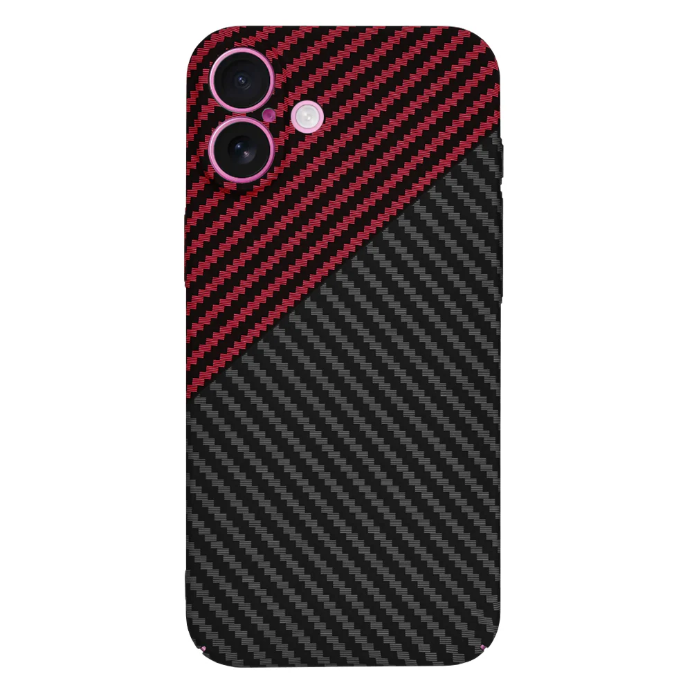 Case for Apple iPhone 16 Plus, Techsuit, Carbonite FiberShell, Black Red - Image 3