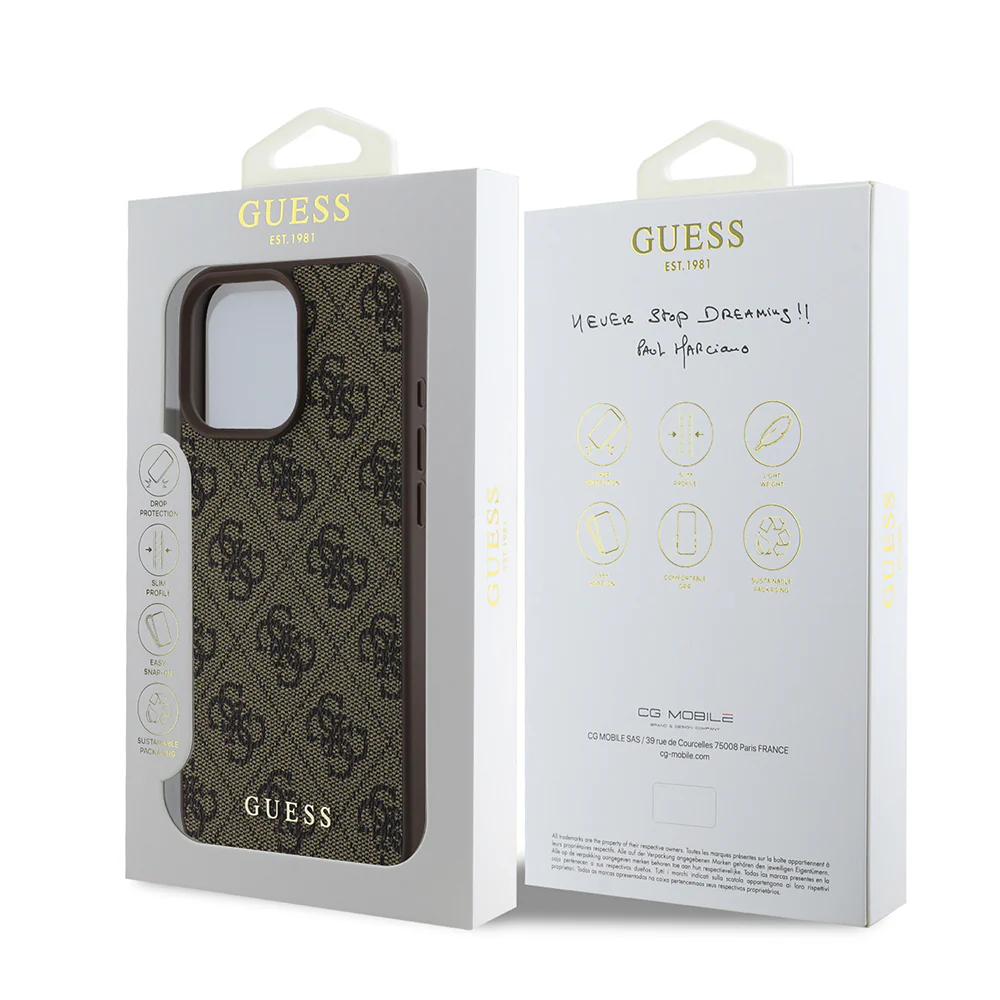 Case for Apple iPhone 16 Pro, Guess, 4G Classic, Brown - Image 7