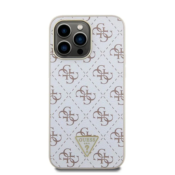 Case for Apple iPhone 16 Pro, Guess, 4G Triangle Logo, White - Image 2