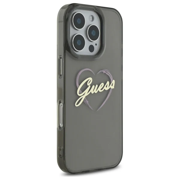 Case for Apple iPhone 16 Pro, Guess, IML Heart, Black - Image 3