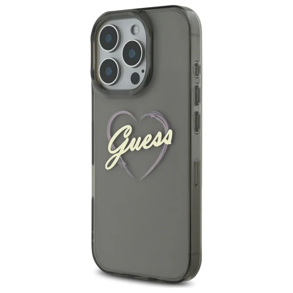 Case for Apple iPhone 16 Pro, Guess, IML Heart, Black - Image 4