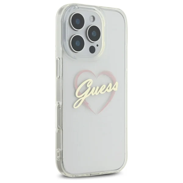 Case for Apple iPhone 16 Pro, Guess, IML Heart, Transparent - Image 4