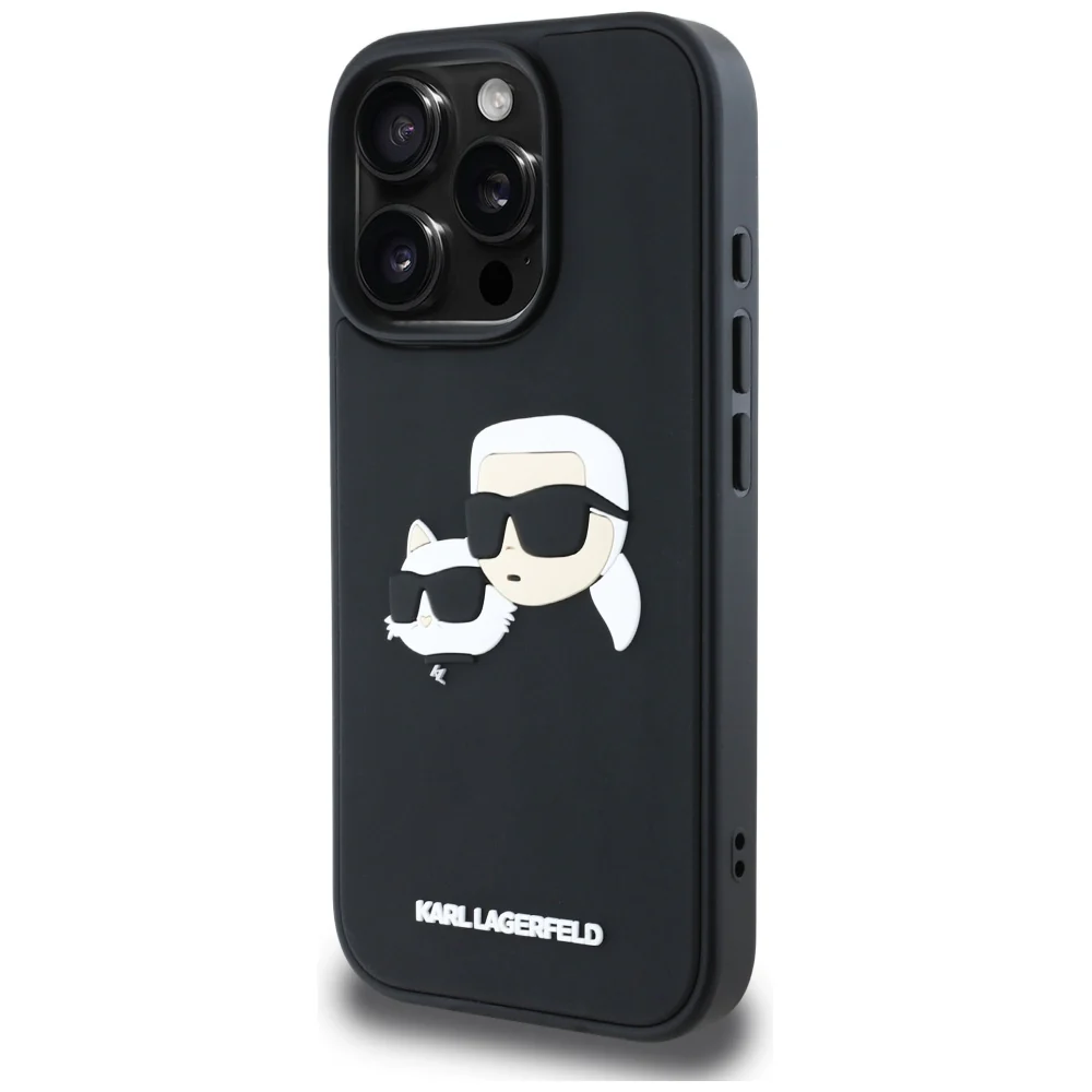 Case for Apple iPhone 16 Pro, Karl Lagerfeld, 3D Rubber Karl & Choupette, Black - Image 5
