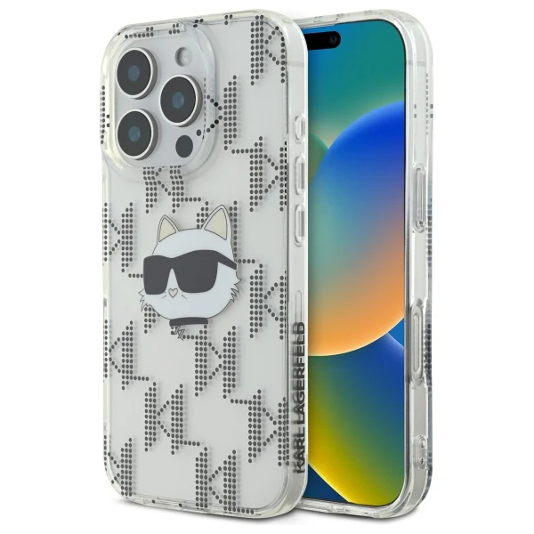 Case for Apple iPhone 16 Pro, Karl Lagerfeld, IML Luxury Electroplated Choupette's Head, Transparent