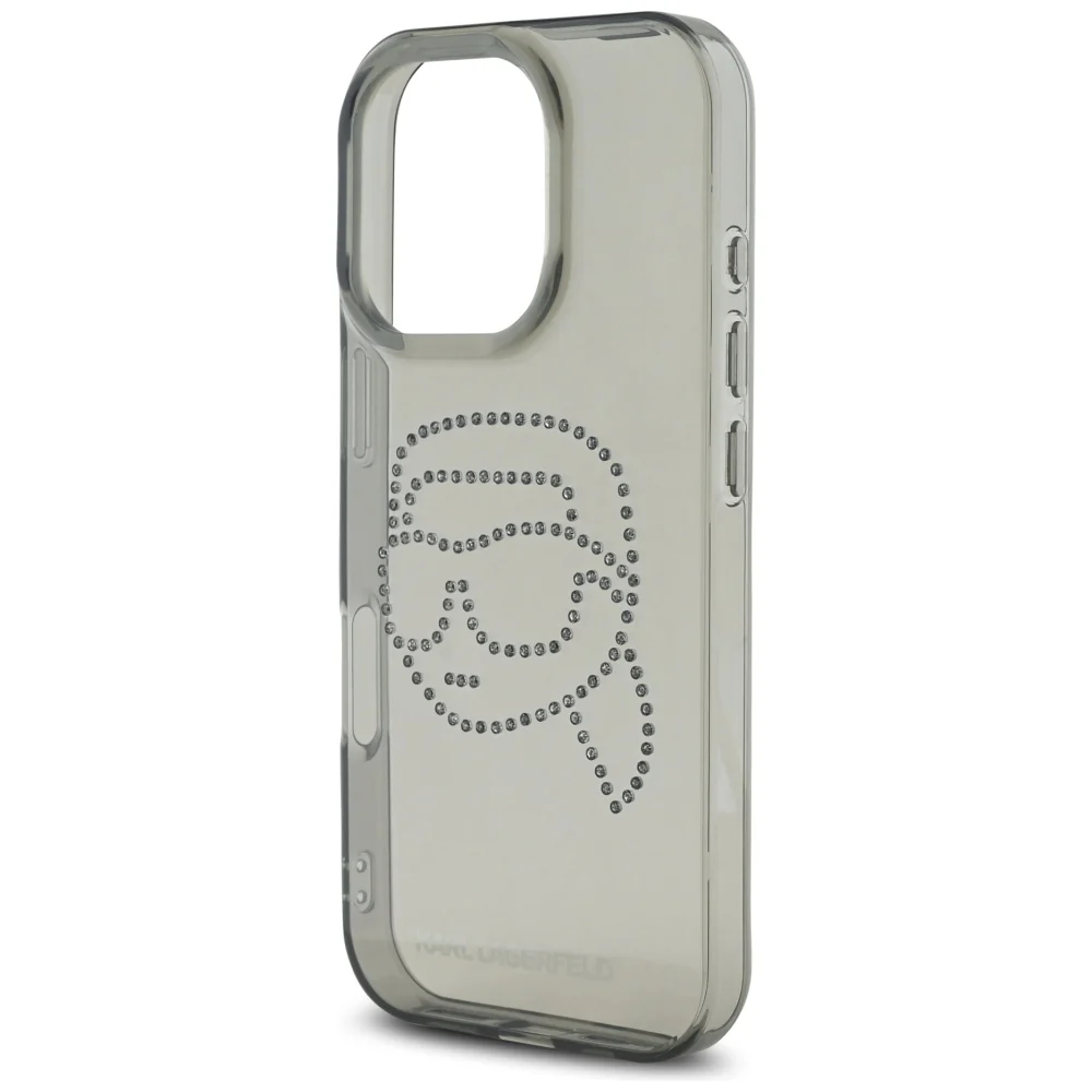 Case for Apple iPhone 16 Pro, Karl Lagerfeld, IML Rhinestones Karl's Head, Black - Image 6