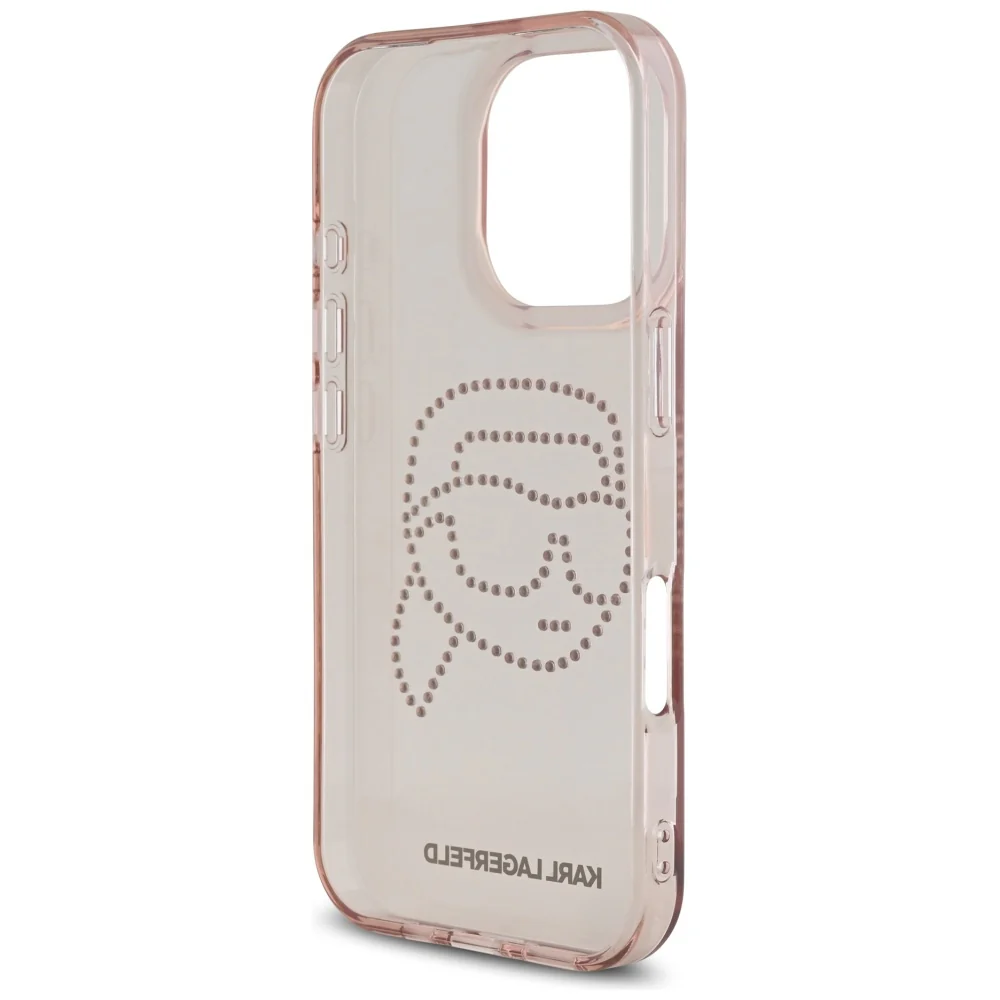 Case for Apple iPhone 16 Pro, Karl Lagerfeld, IML Rhinestones Karl's Head, Pink - Image 5
