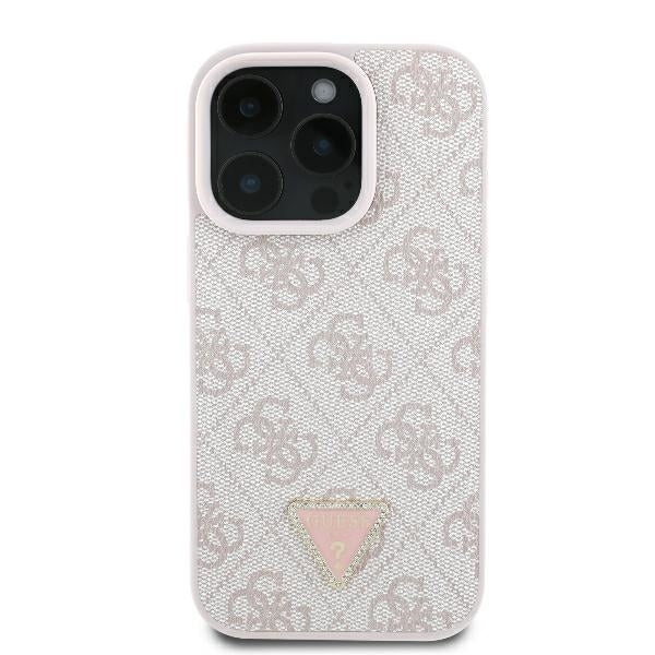 Case for Apple iPhone 16 Pro Max, Guess, Crossbody 4G Triangle Strass, Pink - Image 2