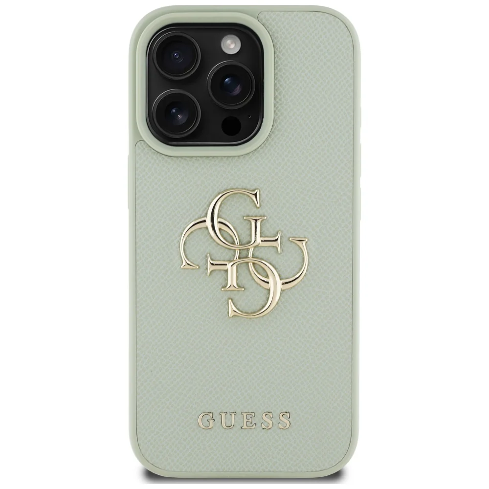 Case for Apple iPhone 16 Pro Max, Guess, Grained Big 4G Logo Small Classic Logo, Green - Image 3