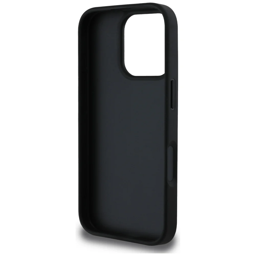 Case for Apple iPhone 16 Pro Max, Guess, Hot Stamp 4G Pattern Triangle Logo, Black - Image 6