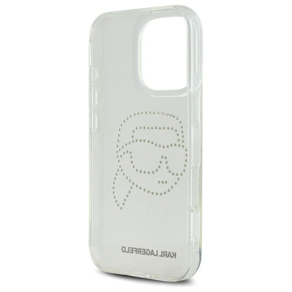 Case for Apple iPhone 16 Pro Max, Karl Lagerfeld, IML Rhinestones Karl's Head, Transparent - Image 3