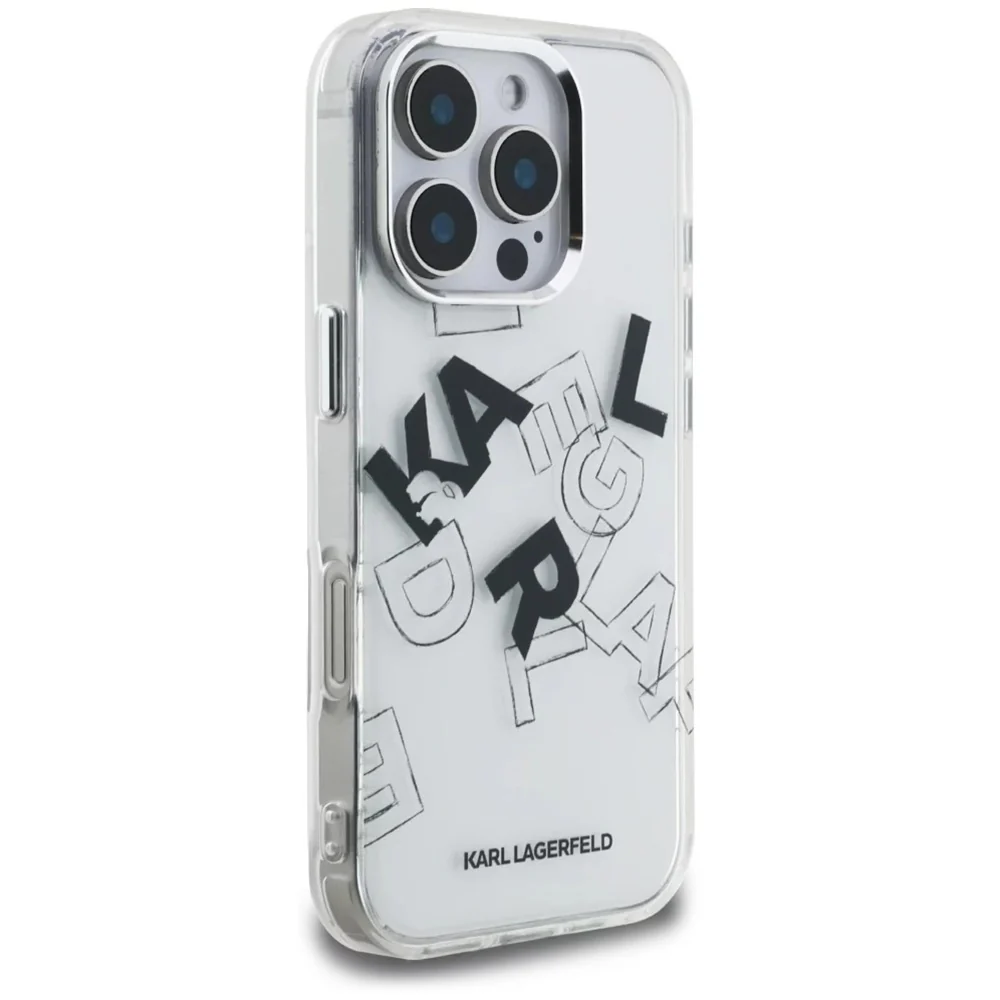 Case for Apple iPhone 16 Pro Max, Karl Lagerfeld, IML Sketched Graphic Logo, Transparent - Image 3