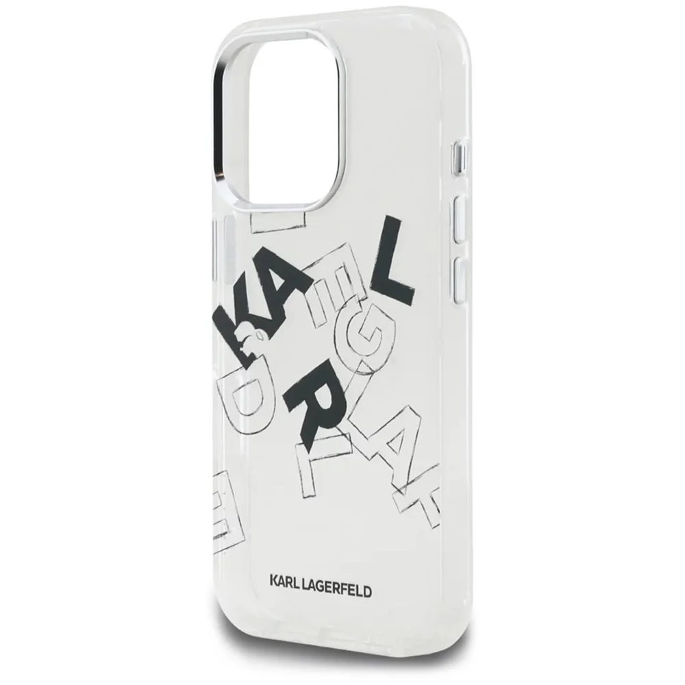 Case for Apple iPhone 16 Pro Max, Karl Lagerfeld, IML Sketched Graphic Logo, Transparent - Image 6