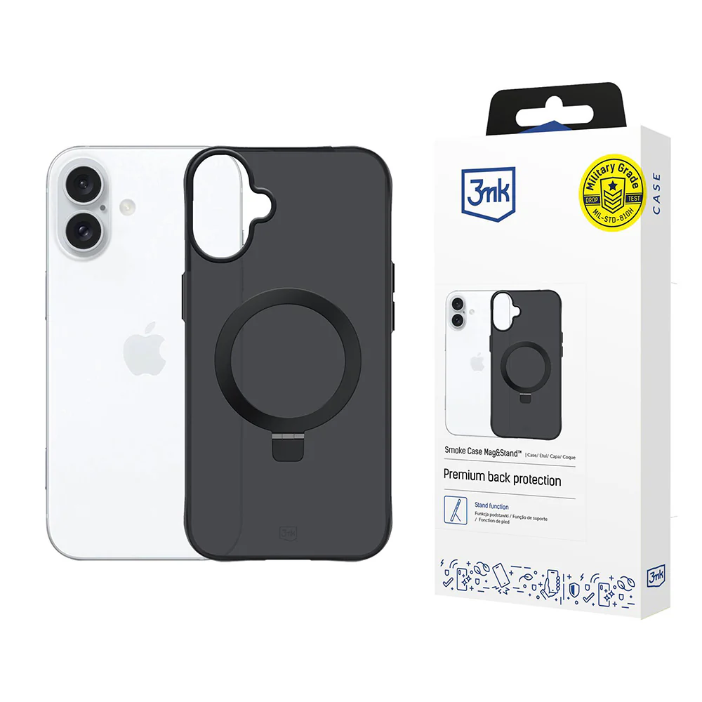 Case for Apple iPhone 17, 3MK, Smoke MagStand, Black