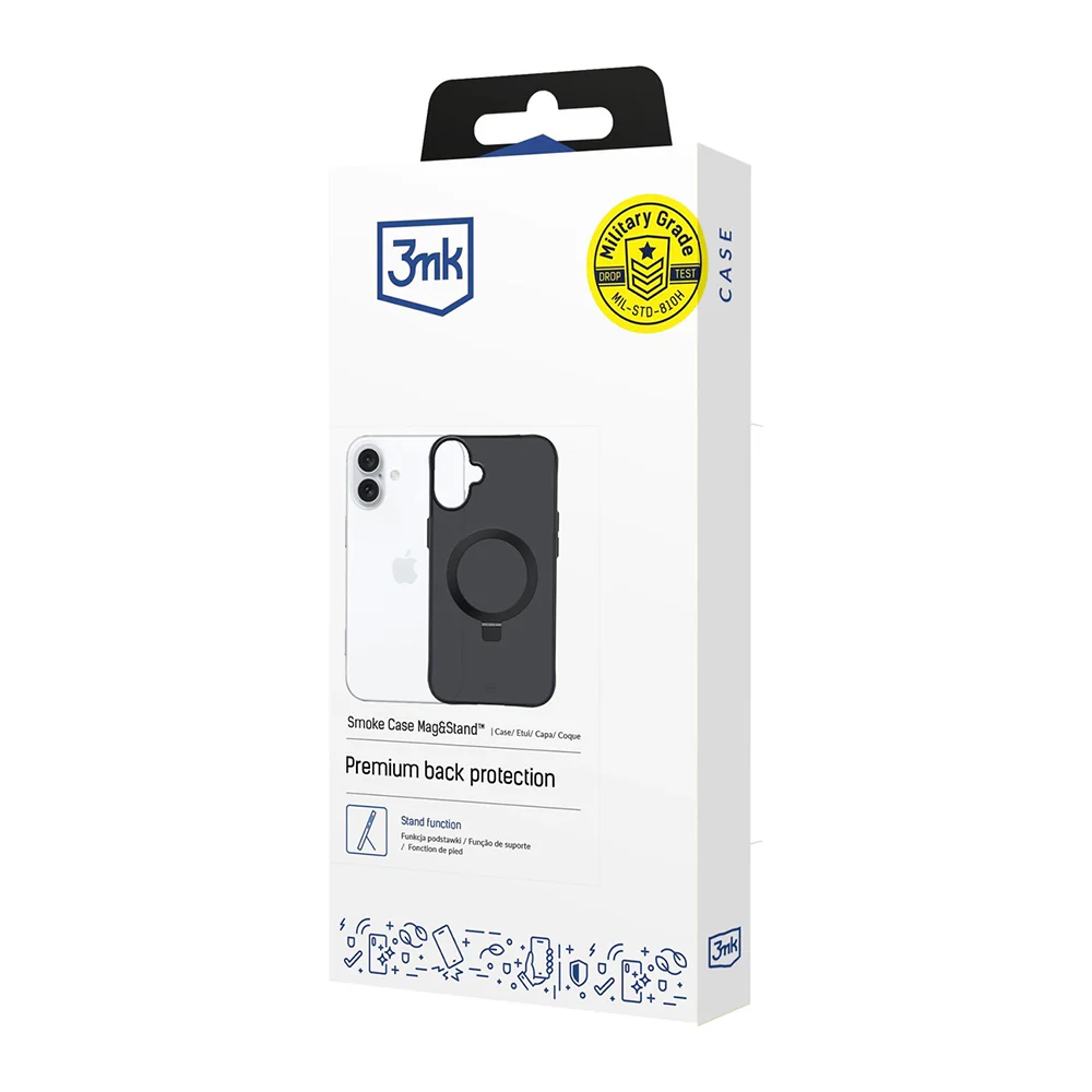 Case for Apple iPhone 17, 3MK, Smoke MagStand, Black - Image 7