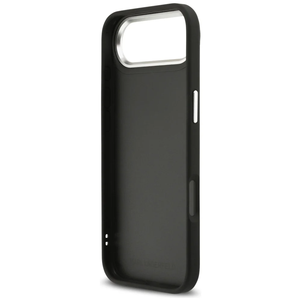 Case for Apple iPhone 17 Air, Karl Lagerfeld, Grained Karl & Choupette's Heads Pins and Logo, Black - Image 2